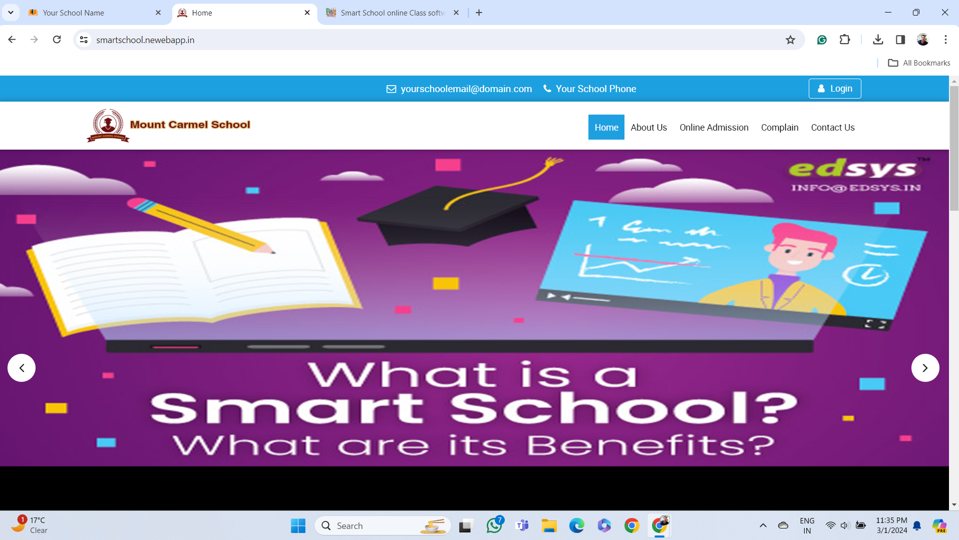 Smart School online management system software and website